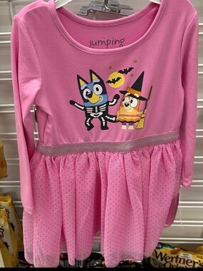Bluey Bingo Halloween Costume Pink Tulle Dress Girls 18M